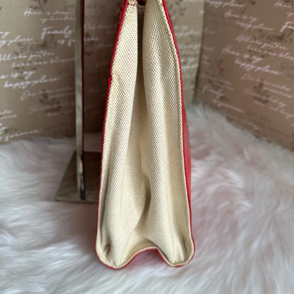 Red Patent Leather Tory Birch Tote Bag - Picture 2 of 9